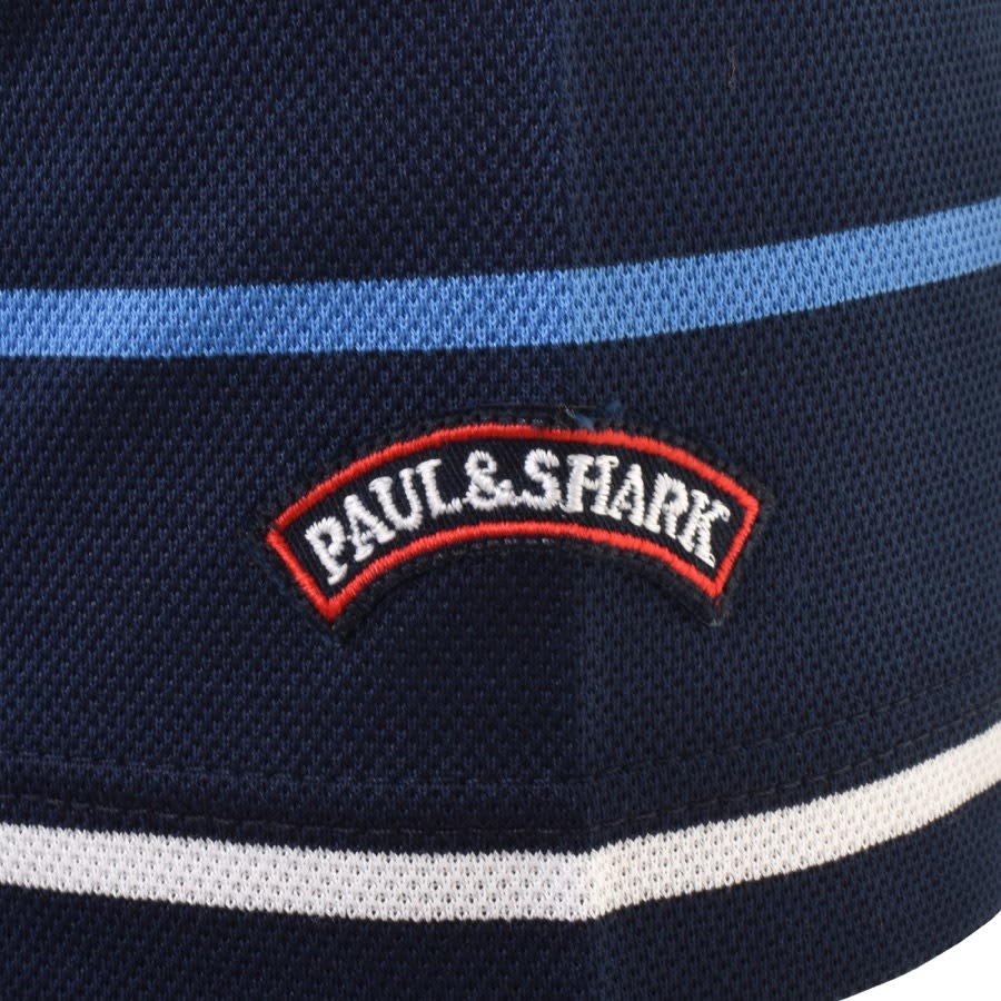 Image number 3 for Paul And Shark Striped Polo T Shirt Navy