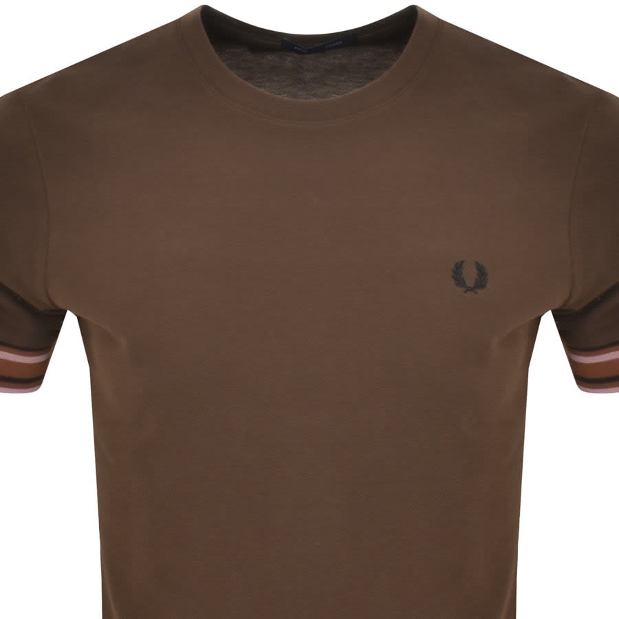 Image number 2 for Fred Perry Bold Tipping T Shirt Brown