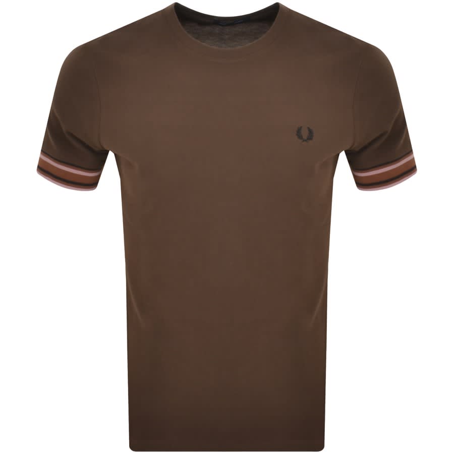 Image number 1 for Fred Perry Bold Tipping T Shirt Brown