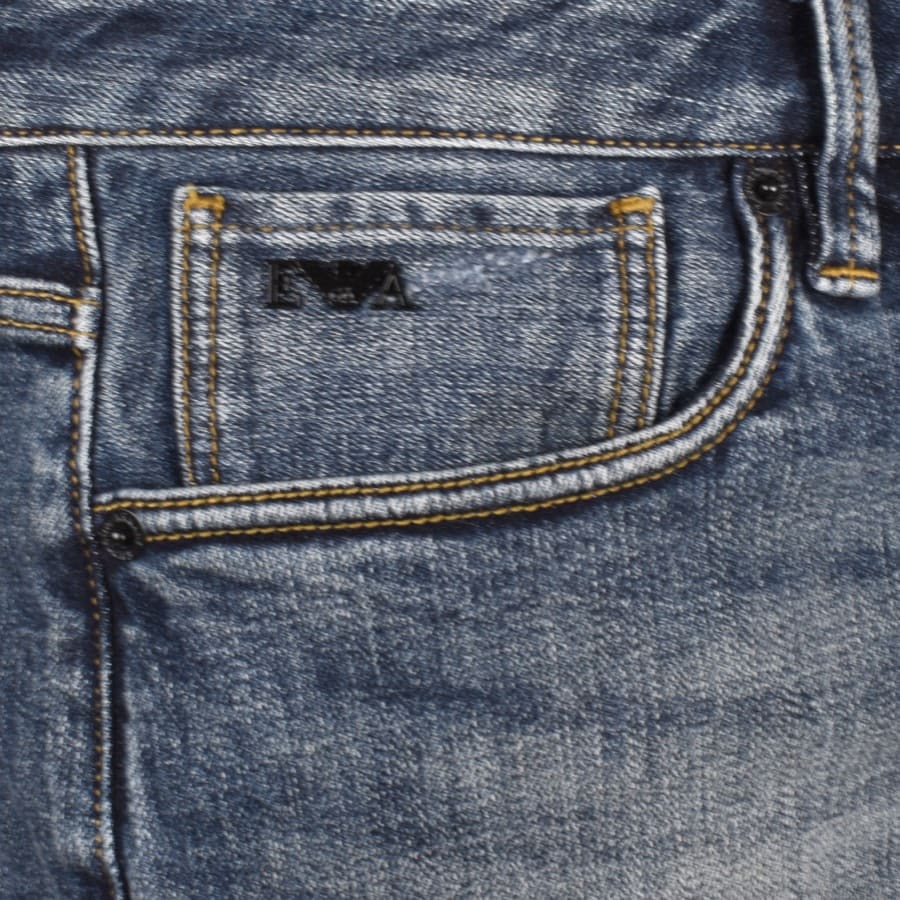 Image number 4 for Emporio Armani J75 Jeans Mid Wash Blue