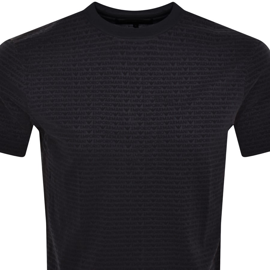 Image number 2 for Emporio Armani Crew Neck Logo T Shirt Navy
