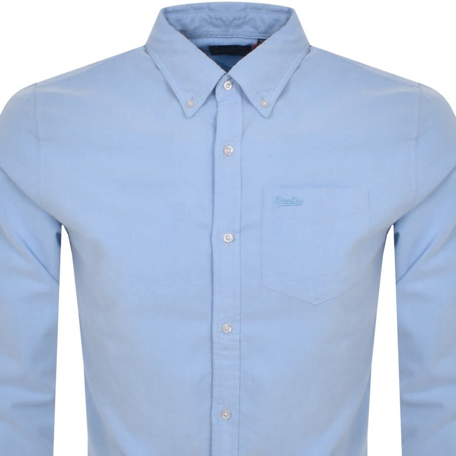Image number 2 for Superdry Vintage Oxford Long Sleeved Shirt Blue