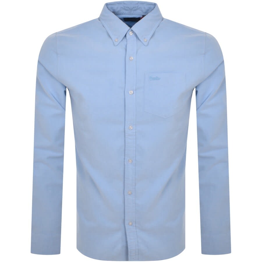 Image number 1 for Superdry Vintage Oxford Long Sleeved Shirt Blue