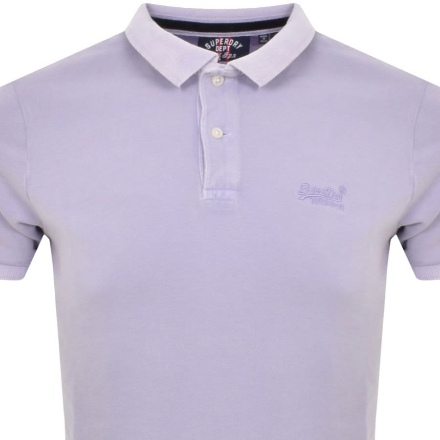 Image number 2 for Superdry Short Sleeved Polo T Shirt Purple