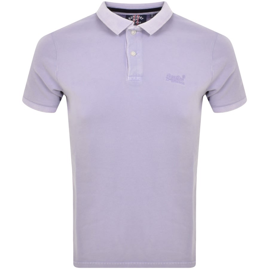 Image number 1 for Superdry Short Sleeved Polo T Shirt Purple