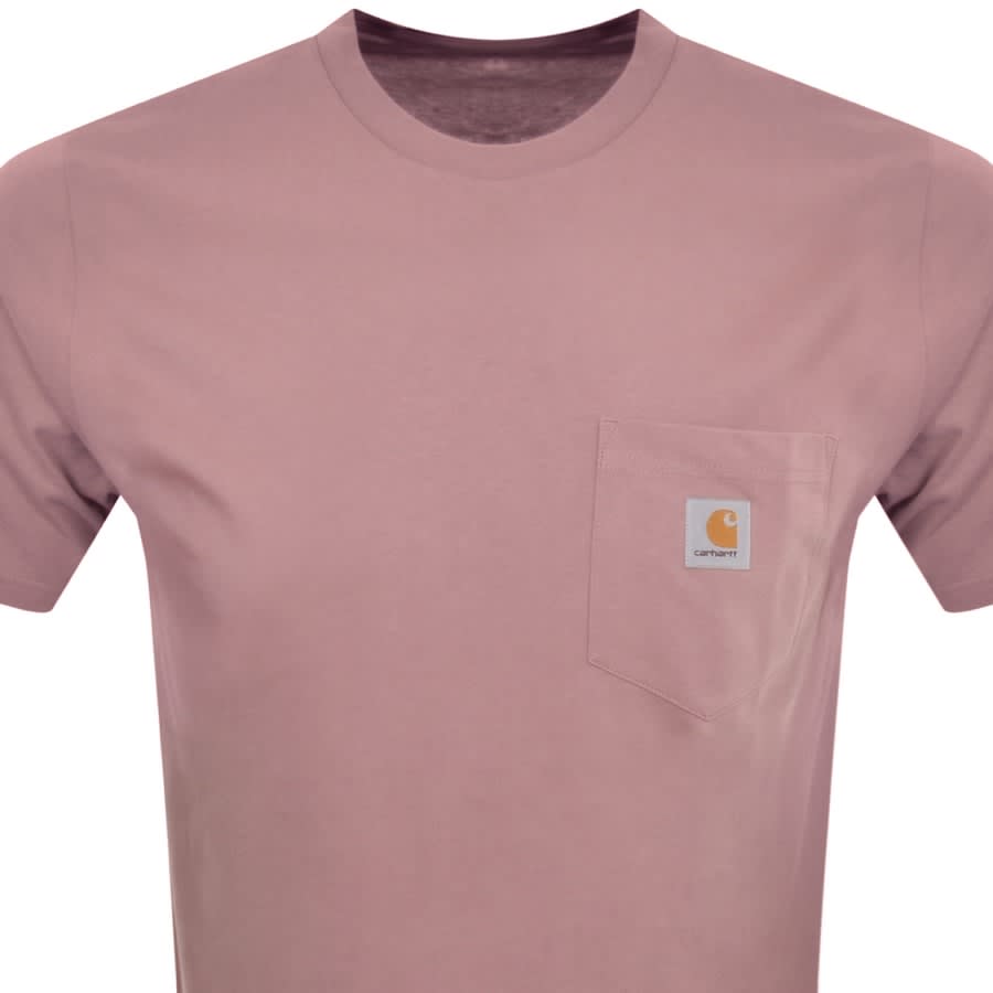 Image number 2 for Carhartt WIP Pocket Short Sleeved T Shirt Pink