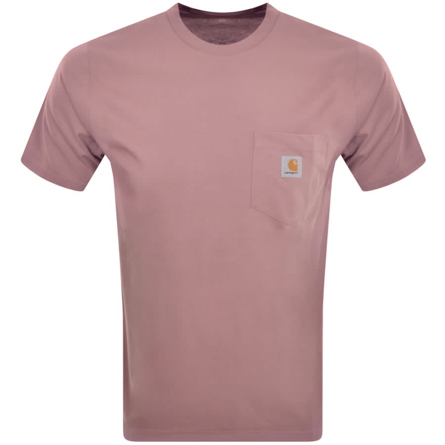 Image number 1 for Carhartt WIP Pocket Short Sleeved T Shirt Pink