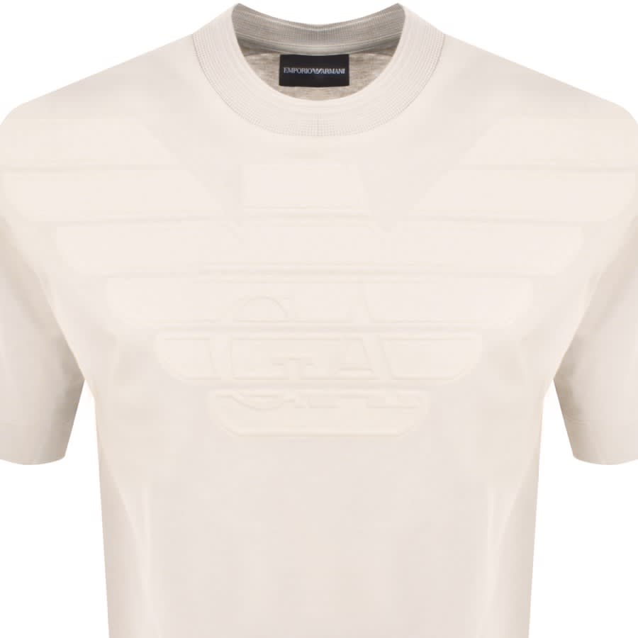 Image number 2 for Emporio Armani Crew Neck Logo T Shirt Cream