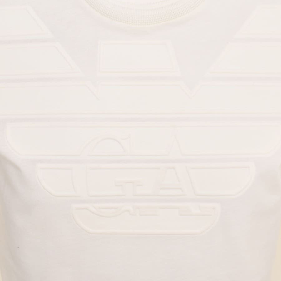 Image number 3 for Emporio Armani Crew Neck Logo T Shirt Cream