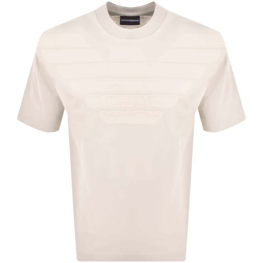 Image number 1 for Emporio Armani Crew Neck Logo T Shirt Cream