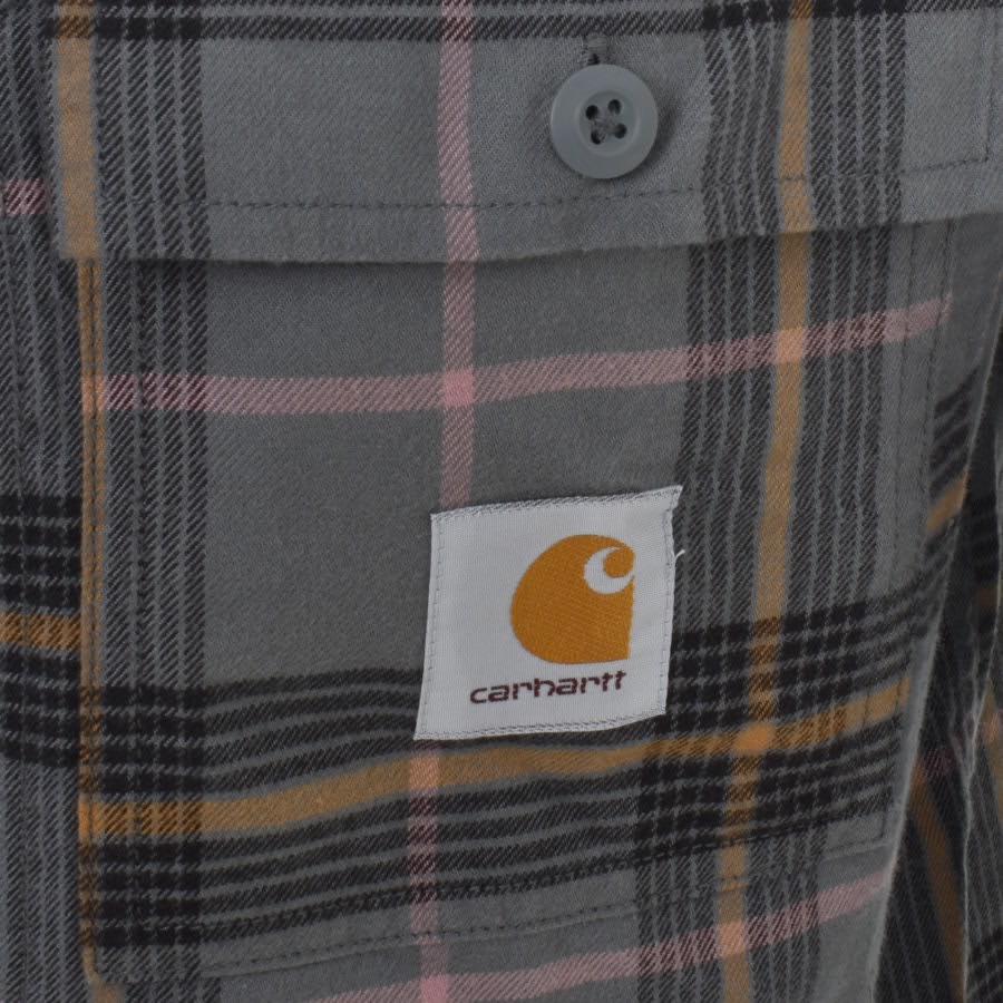 Image number 3 for Carhartt WIP Hadley Check Long Sleeve Shirt Grey