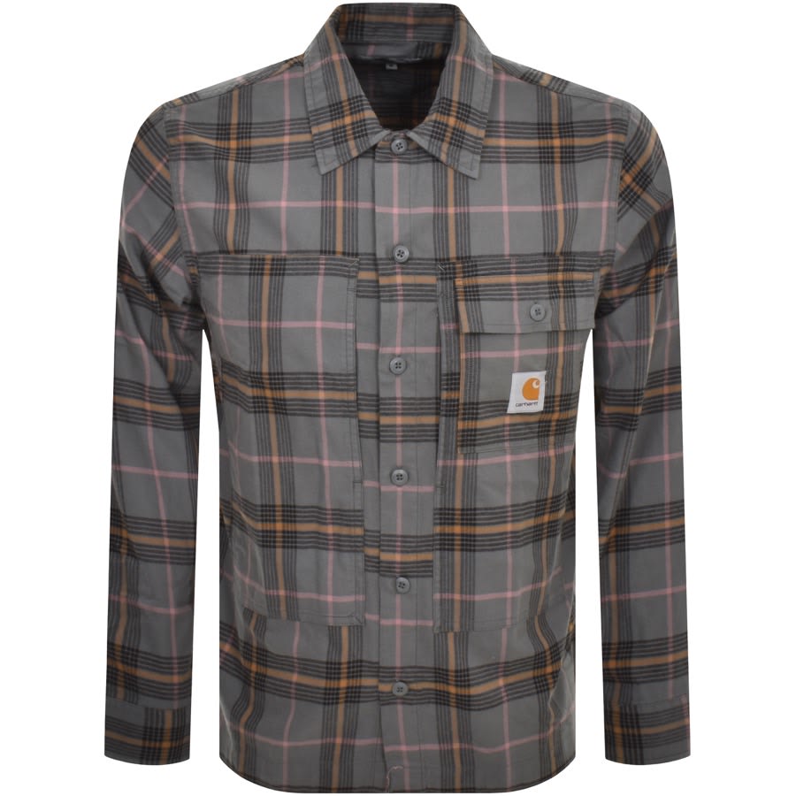 Image number 1 for Carhartt WIP Hadley Check Long Sleeve Shirt Grey