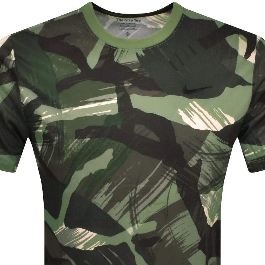 Image number 2 for Nike Training Camo T Shirt Green