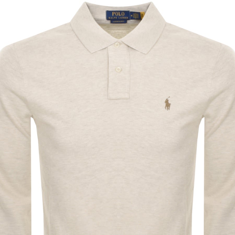 Image number 2 for Ralph Lauren Long Sleeved Polo T Shirt Beige