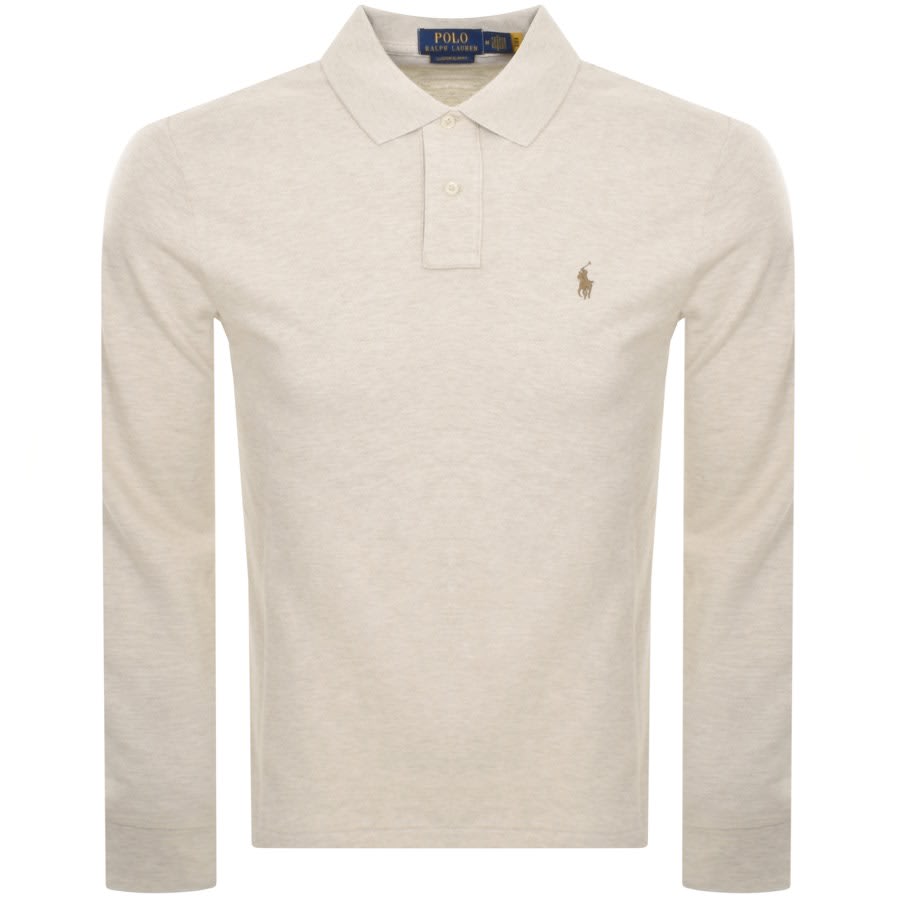 Image number 1 for Ralph Lauren Long Sleeved Polo T Shirt Beige