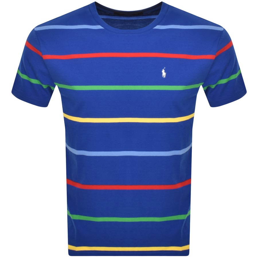 Image number 1 for Ralph Lauren Short Sleeved Stripe T Shirt Blue