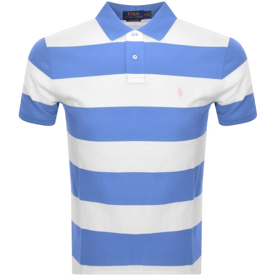 Image number 1 for Ralph Lauren Striped Polo T Shirt Blue