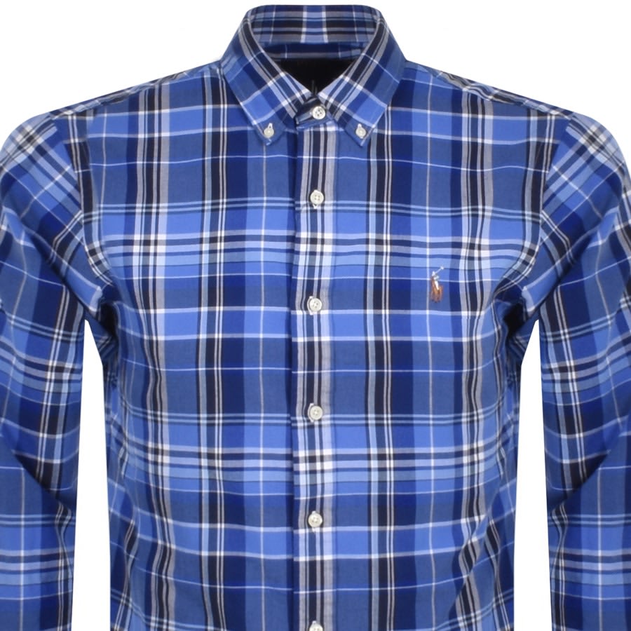 Image number 2 for Ralph Lauren Check Long Sleeve Shirt Blue