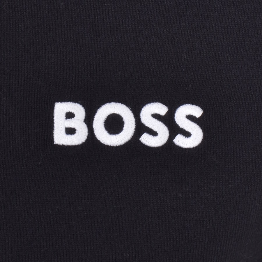Image number 3 for BOSS Ever X Full Zip Knit Jumper Navy