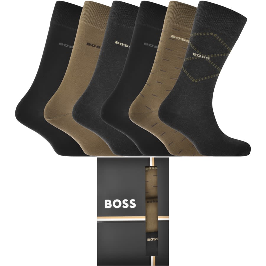 Image number 1 for BOSS Six Pack Logo Socks