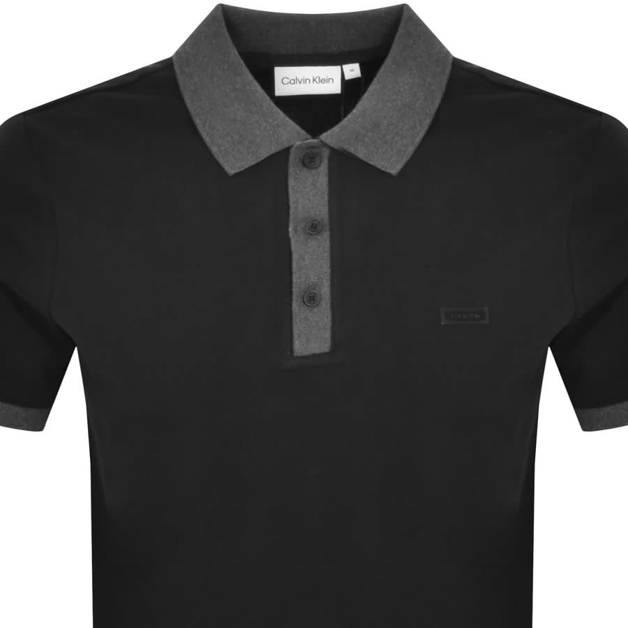 Image number 2 for Calvin Klein Two Tone Polo T Shirt Black