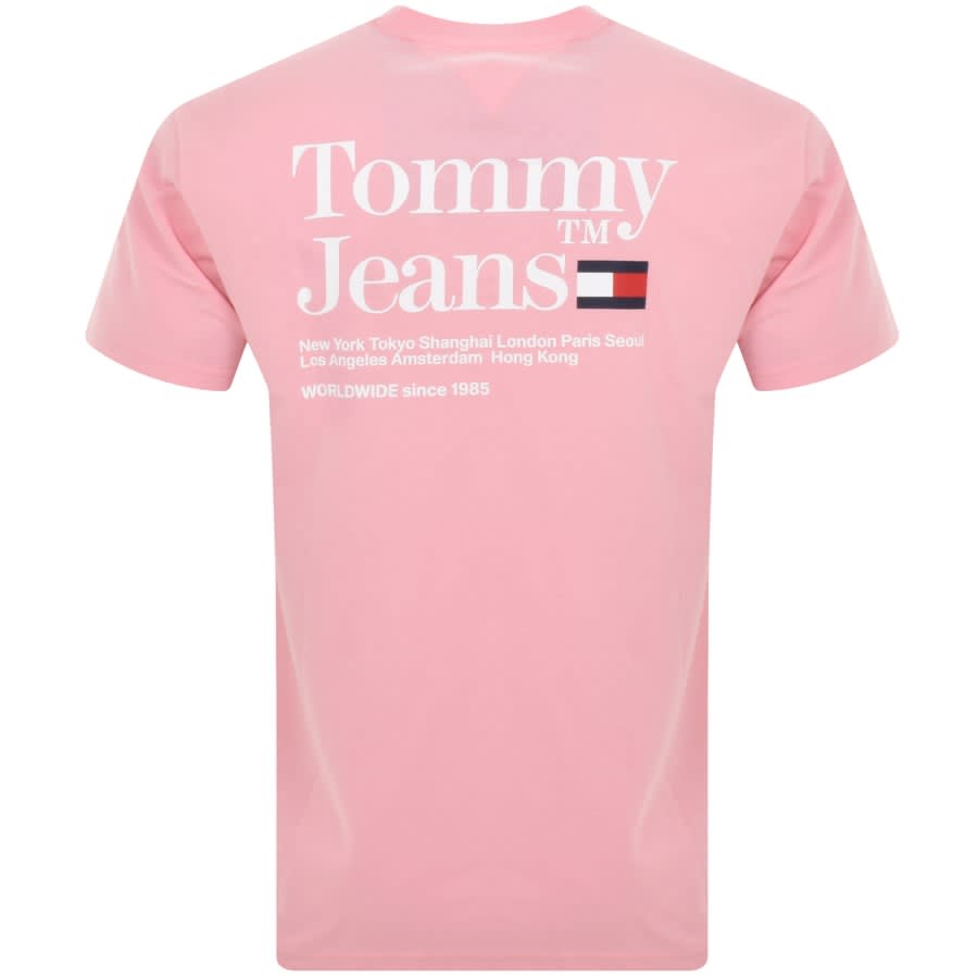 Image number 3 for Tommy Jeans Logo T Shirt Pink