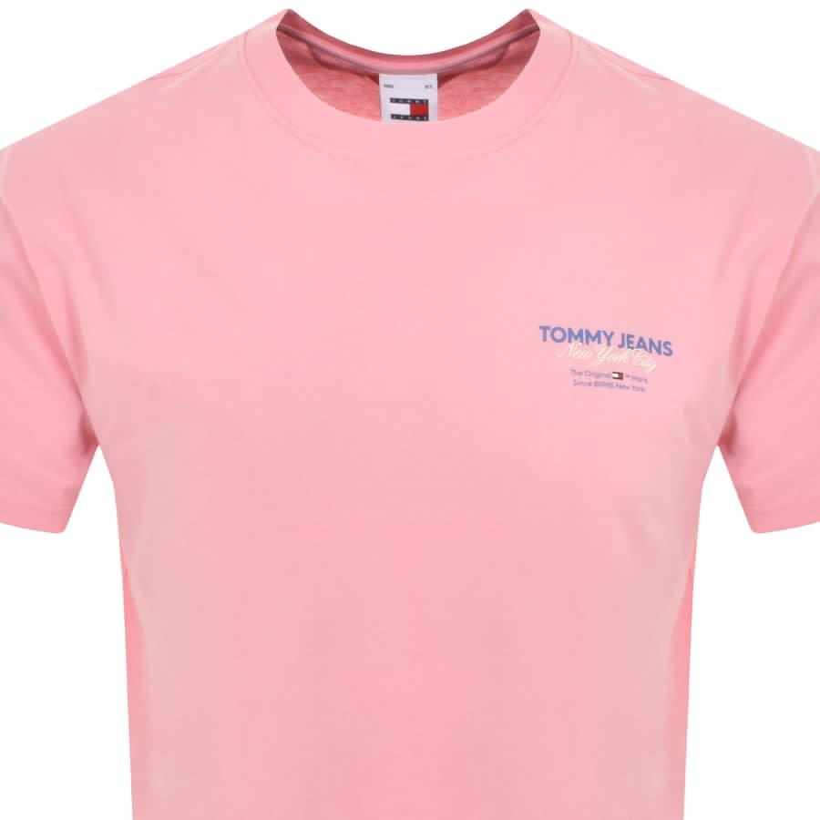 Image number 2 for Tommy Jeans Logo T Shirt Pink