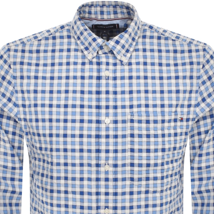 Image number 2 for Tommy Hilfiger Gingham Long Sleeve Shirt Blue