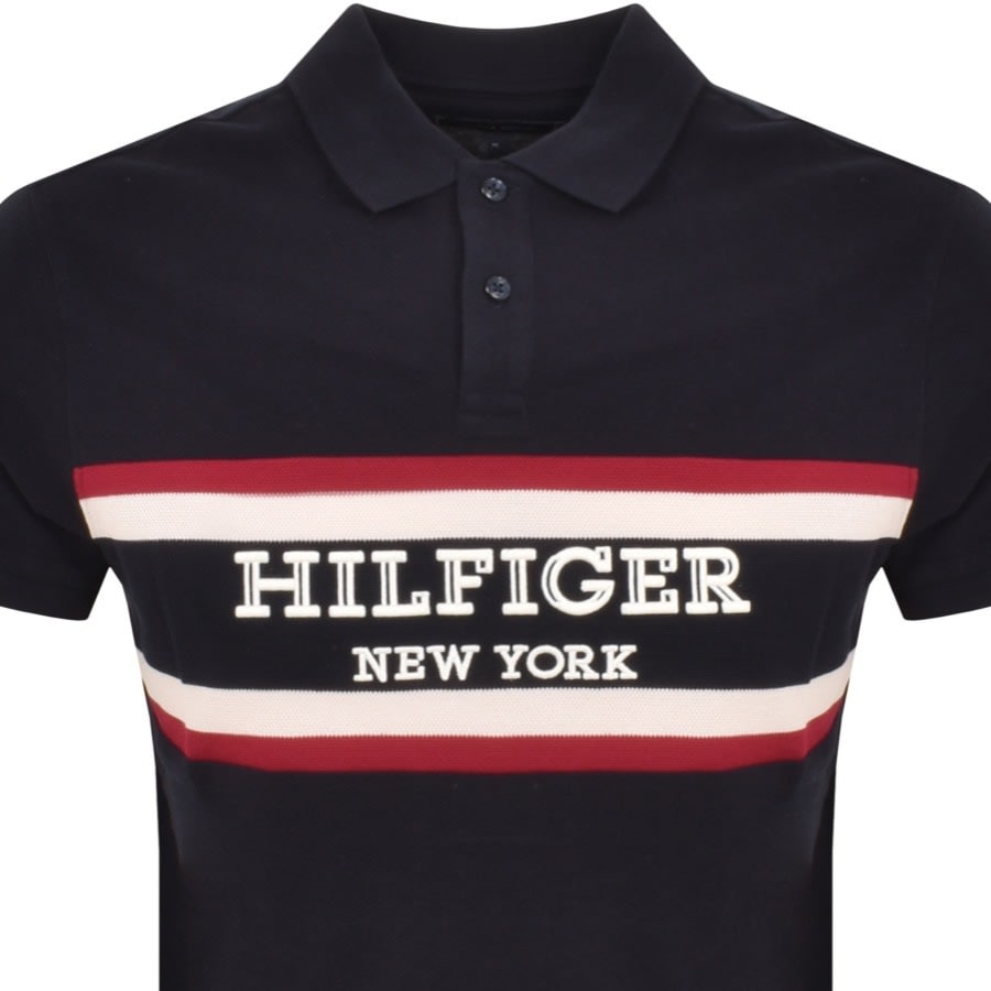 Image number 2 for Tommy Hilfiger Colourblock Polo T Shirt Navy