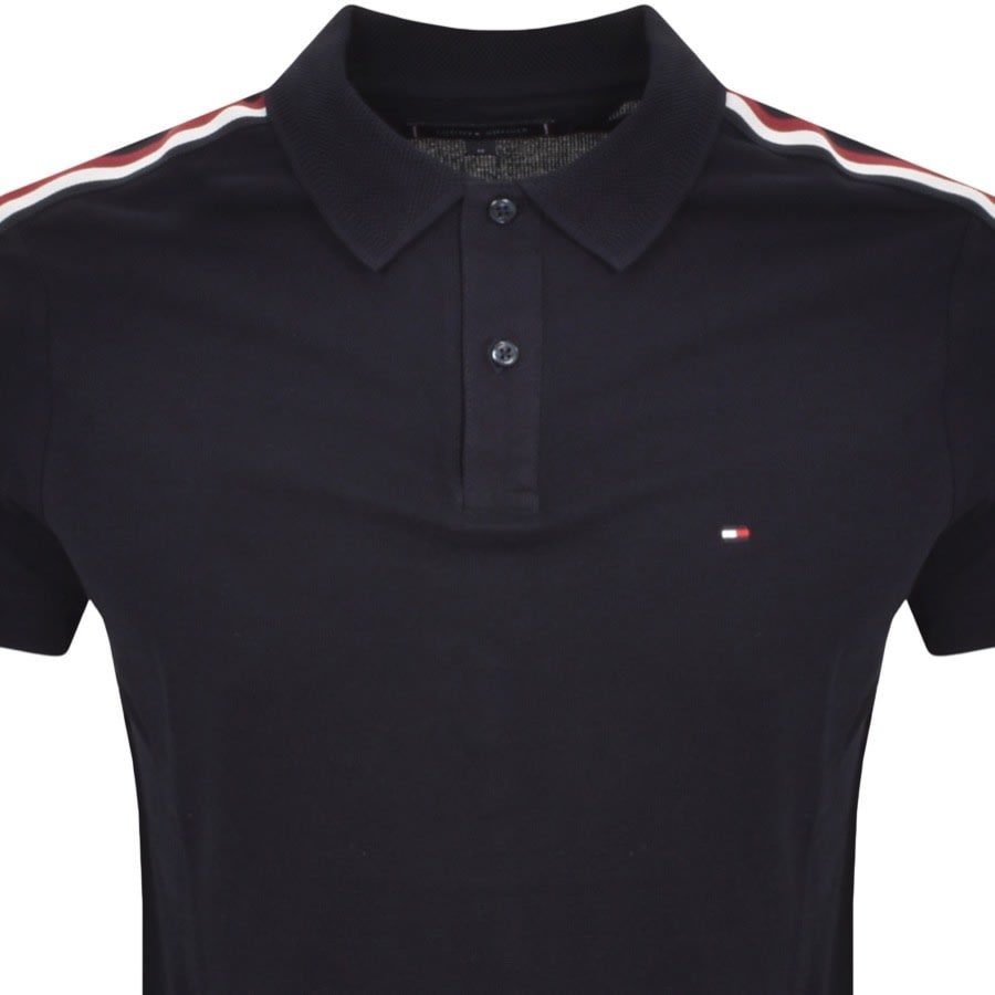Image number 2 for Tommy Hilfiger Global Stripe Polo T Shirt Navy
