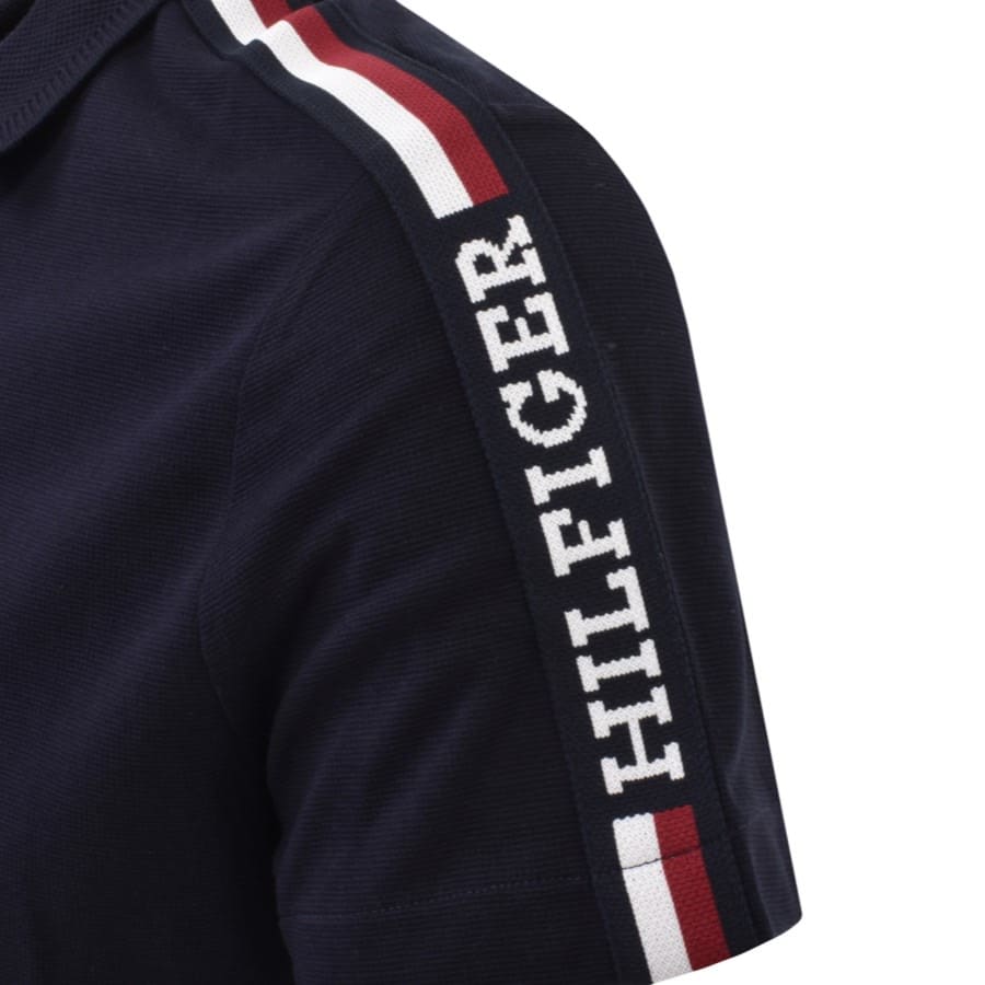 Image number 3 for Tommy Hilfiger Global Stripe Polo T Shirt Navy