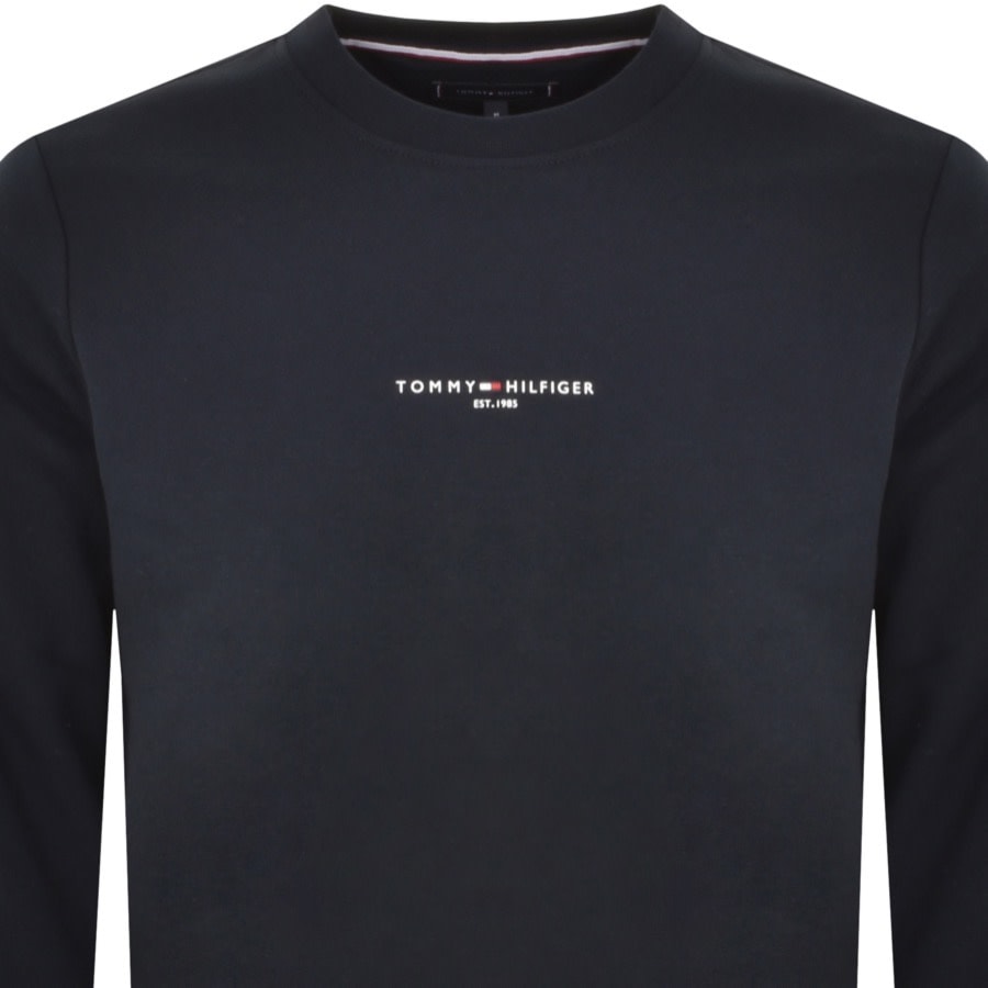 Image number 2 for Tommy Hilfiger Logo Tipped Sweatshirt Navy