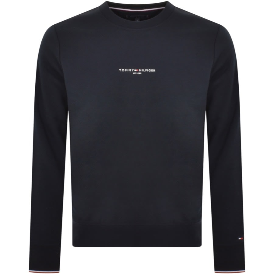 Image number 1 for Tommy Hilfiger Logo Tipped Sweatshirt Navy