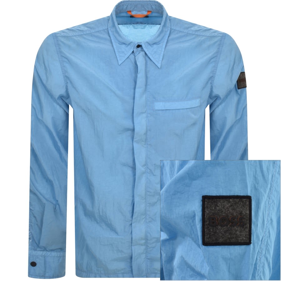Image number 1 for BOSS Laio Long Sleeve Overshirt Blue