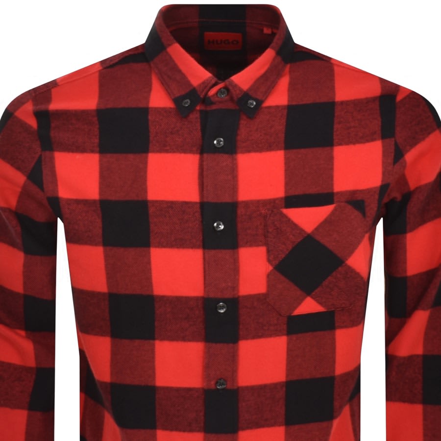 Image number 2 for HUGO Long Sleeved Ermann Shirt Red