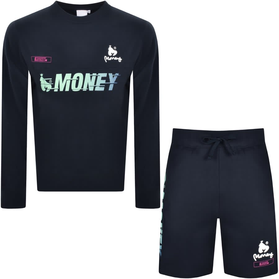 Image number 1 for Money Speed Money Shorts Tracksuit Navy