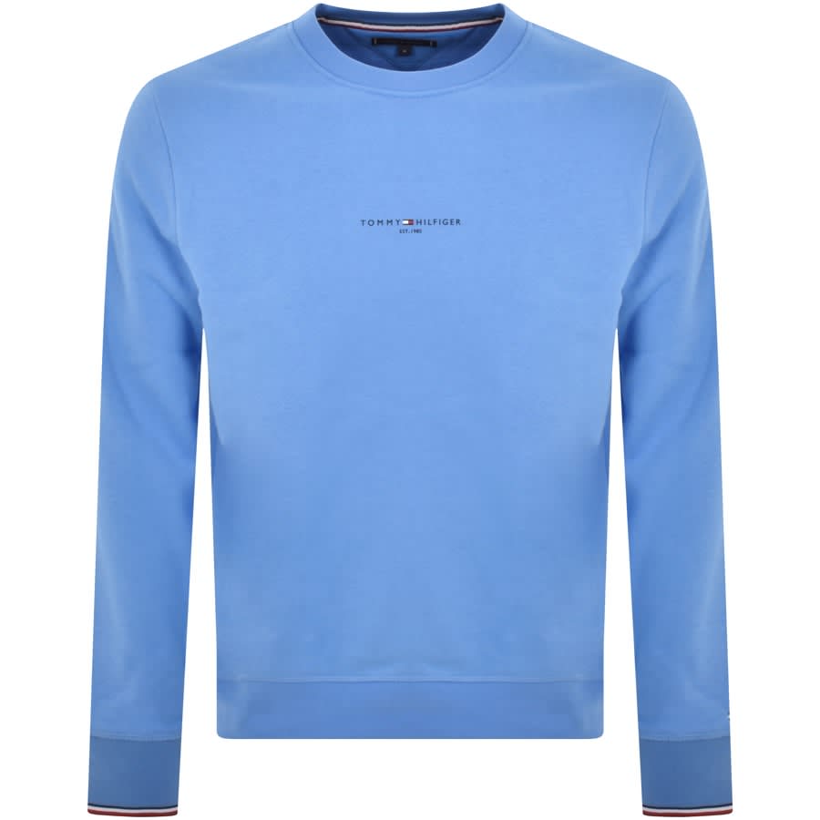 Image number 1 for Tommy Hilfiger Logo Tipped Sweatshirt Blue