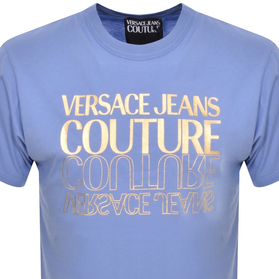 Image number 2 for Versace Jeans Couture Logo T Shirt Blue