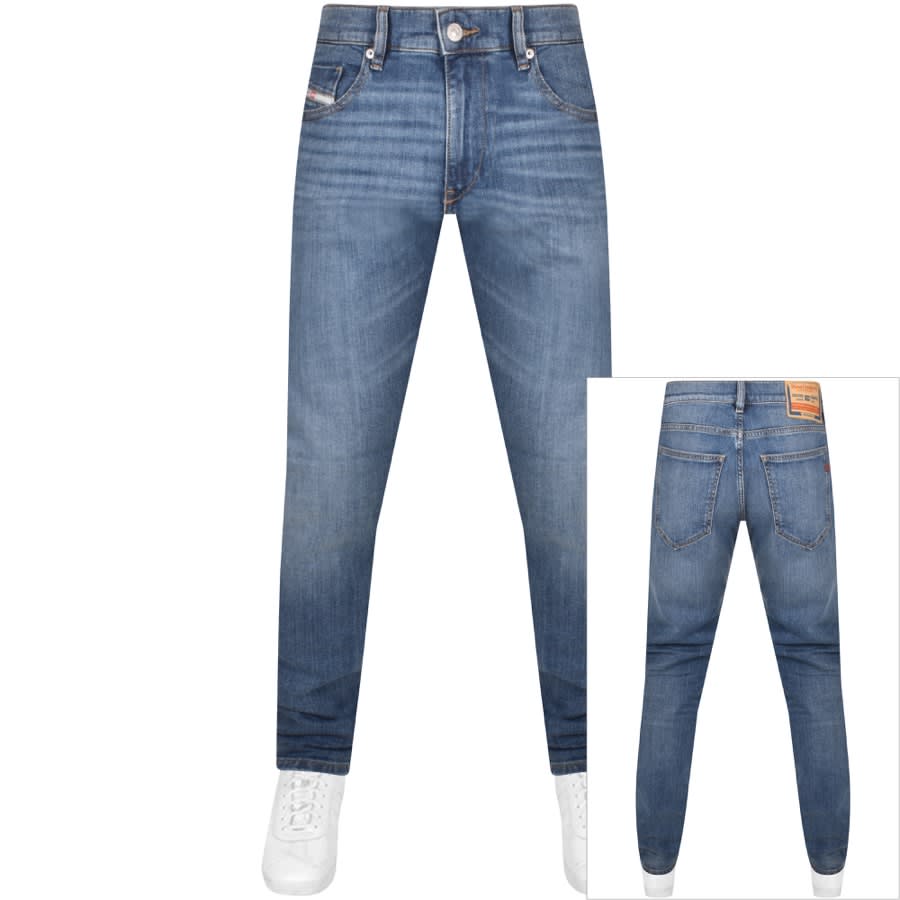 Image number 1 for Diesel D Strukt Slim Fit Dark Wash Jeans Blue
