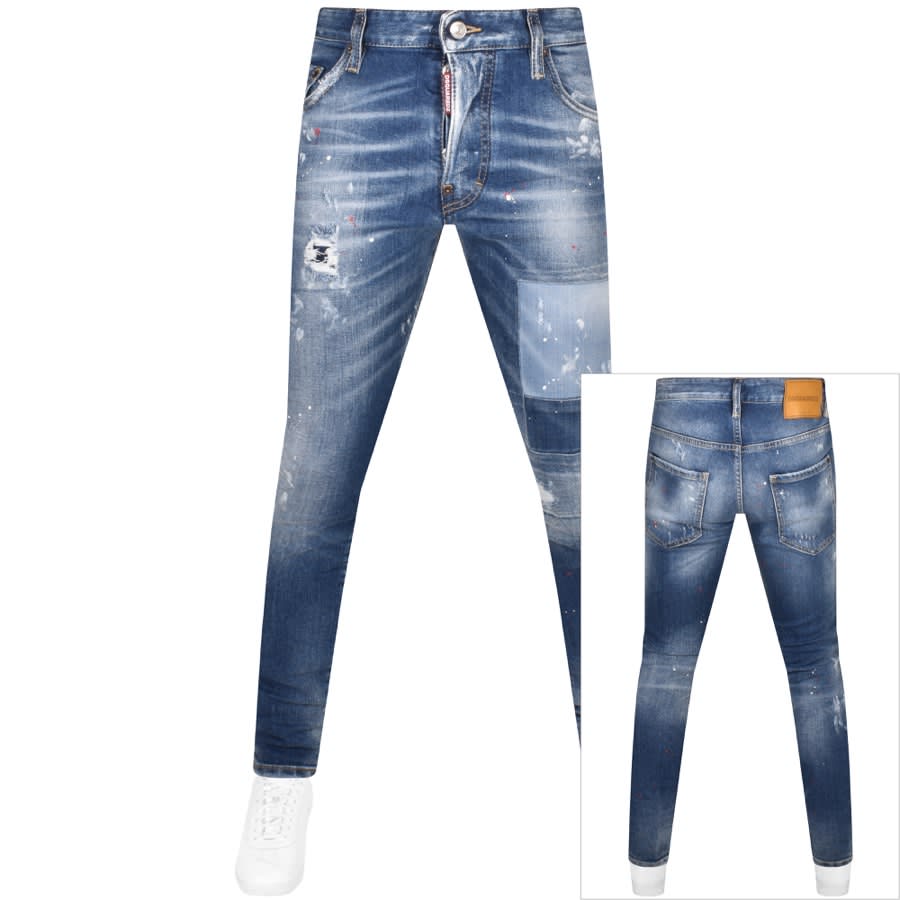 Image number 1 for DSQUARED2 Skater Slim Fit Jeans Blue