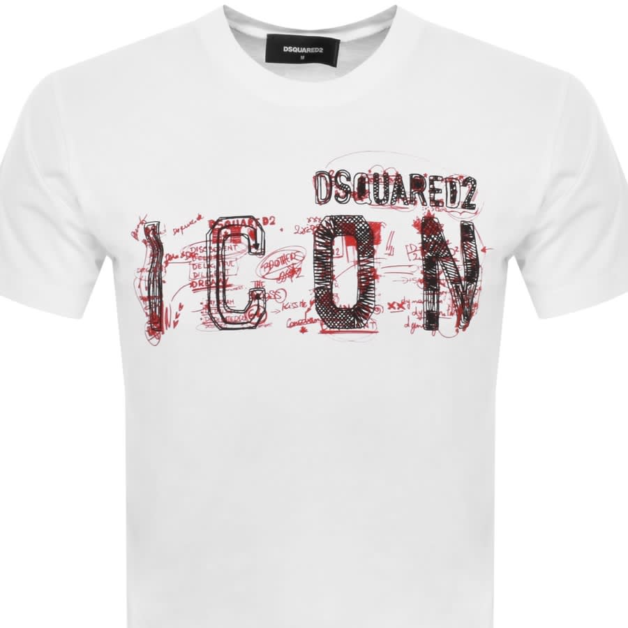 Image number 2 for DSQUARED2 Icon Scribble Cool T Shirt White