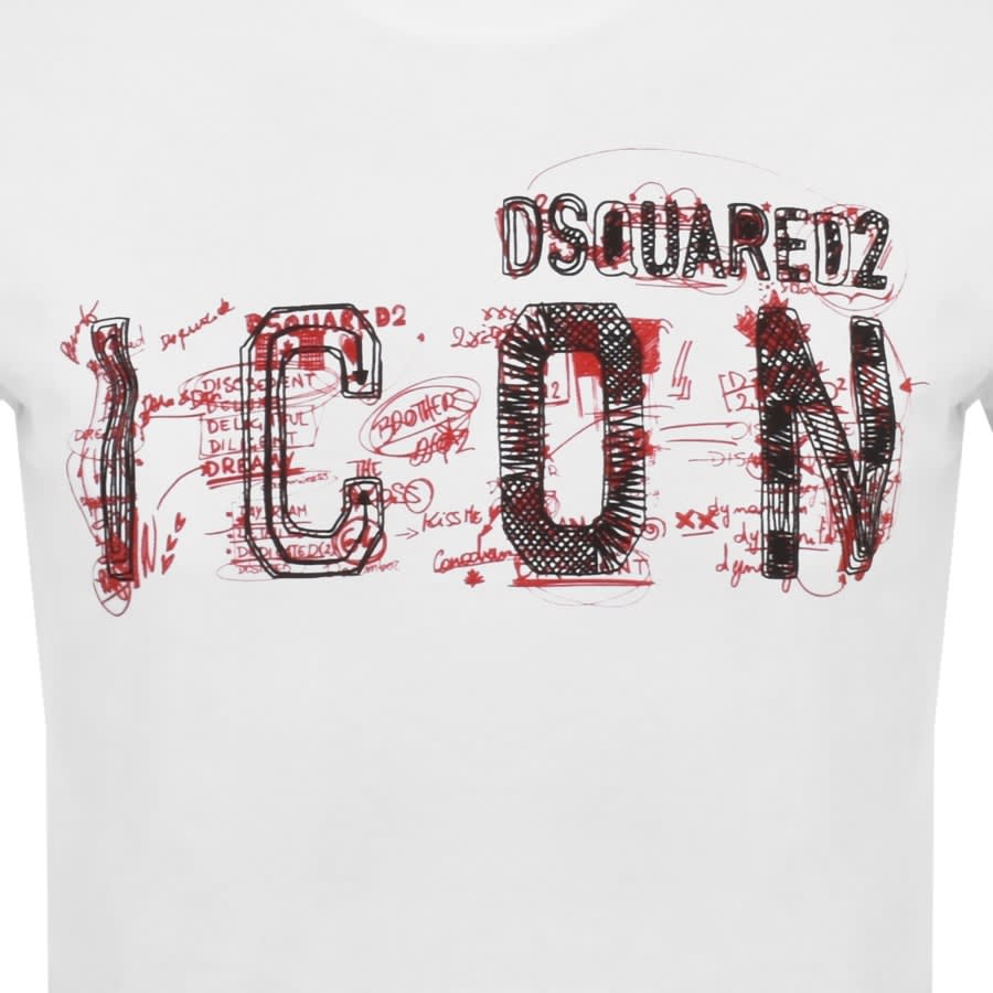 Image number 3 for DSQUARED2 Icon Scribble Cool T Shirt White