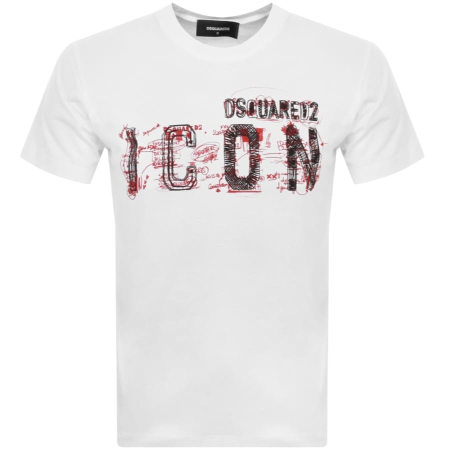 Image number 1 for DSQUARED2 Icon Scribble Cool T Shirt White