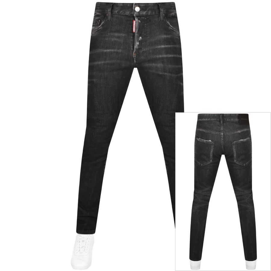 Image number 1 for DSQUARED2 Skater Slim Fit Jeans Black