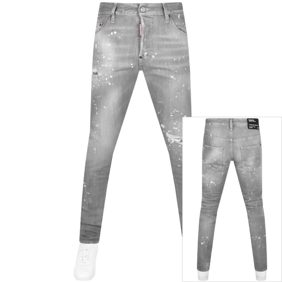 Image number 1 for DSQUARED2 Skater Slim Fit Jeans Grey