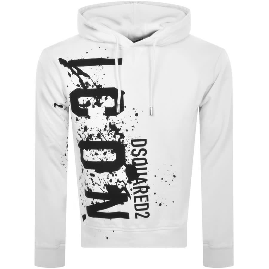 Image number 1 for DSQUARED2 Logo Pullover Hoodie White