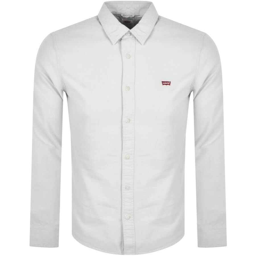 Image number 1 for Levis Battery Slim Fit Long Sleeved Shirt White