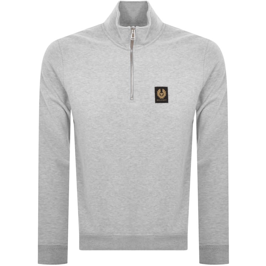 Image number 1 for Belstaff Quarter Zip Sweatshirt Grey