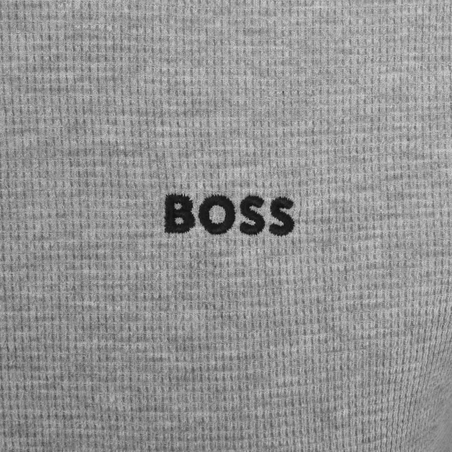 Image number 3 for BOSS Waffle Long Sleeve T Shirt Grey