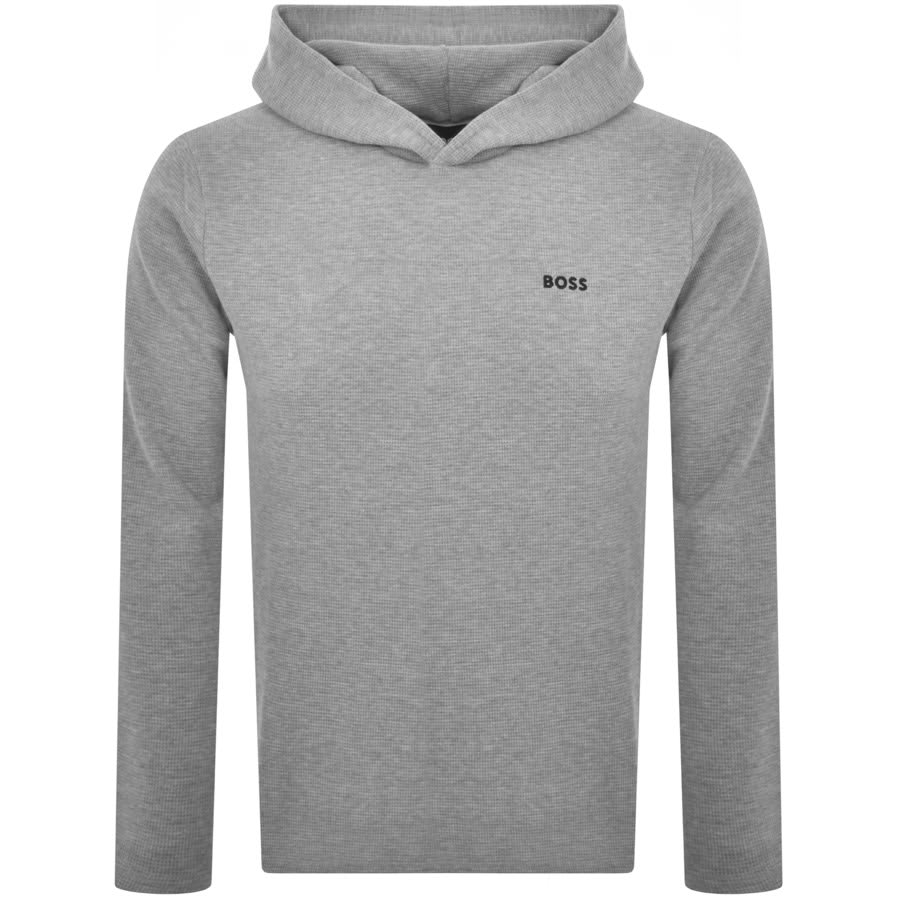 Image number 1 for BOSS Waffle Long Sleeve T Shirt Grey